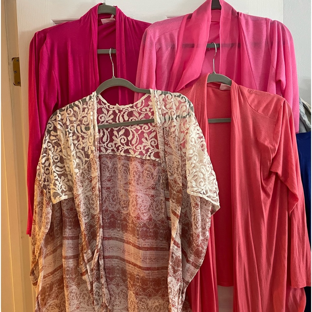 4 Assorted Lightweight Cardigans Size Medium - image 2